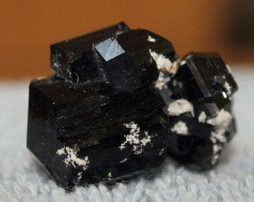 Cluster of well formed double terminated tourmaline crystals